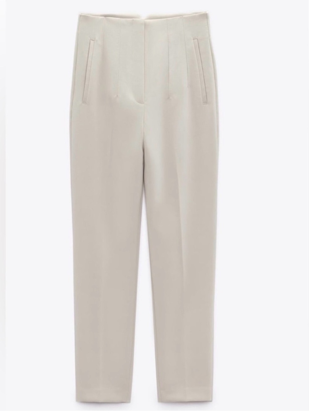 Zara Ecru Straight pants